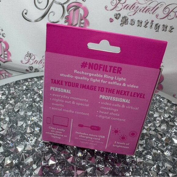 Modern Monkey #NOFILTER  Pink Studio Quality Ring Light  For Selfies & Video - Picture 2 of 2